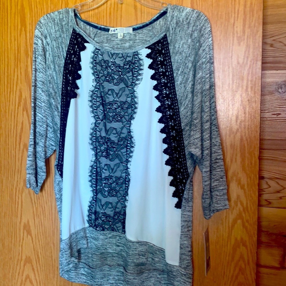NWT Jolt Women’s Large Black Lace Detail Sweater